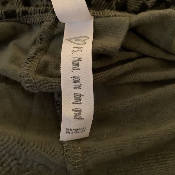 Latched Mama Momper Romper Sz 6-18 Maternity & Nursing Green Leopard Belted - Picture 6 of 7